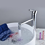 LED Testate finitura cromata Stile Contemporaneo in ottone rubinetto del bagno lavandino