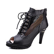 Leather Stiletto Heel Peep Toe With Hollow-out Party / Evening Shoes (More Colors)