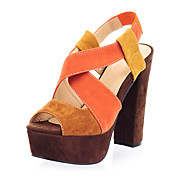 Elegant Suede Chunky Heel sandaler med Split Joint Party / Evening Sko (Flere farger)