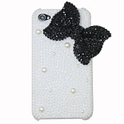 moda bowknot perla diamante custodia rigida per iPhone 4/4S