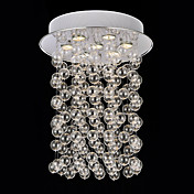 50W Contemporary Waterfall Flush Mount with 7 Lights in Glass Bubble Design