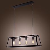 60W E27 4-licht hangende Light met Transparante Ladder Stijl Shade