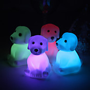 Cute Vinyl Dog LED Lamp - Set of 4 (Color Changing, Built-in Botton Cell)