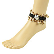 Handmade Golden and Black Satin Aristocrat Lolita Anklet