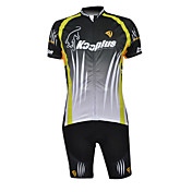 Kooplus 100% Polyester Short Sleeve Quick Dry Mens BIB Short Cycling Suits(Black And Green)