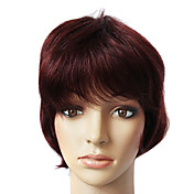 100% Human Hair Short purple Straight Hair Wig