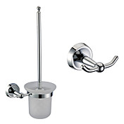 Chrome Finish Brass Bathroom Accessory Sets (Include Robe Hooks,Toilet Brush Holder - Chrome Finish Brass)
