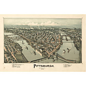 Printed Art Landscape Pittsburgh by Vintage Apple Collection