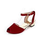 Beautiful Suede Low Heel Sandals With Buckle Party / Evening Shoes (More Colors)
