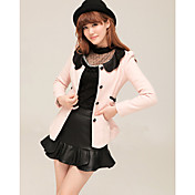 Women's Contrast Collar Slim Tweed Coat