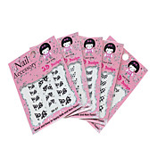 5PCS 3D Pet White Zebra-stripe Nail Stickers(Mixed 5 Styles)