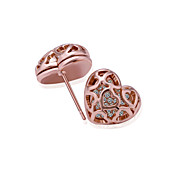 Unique Rose Gold Plated Heart Cut Crystal Earrings