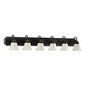 Lámpara de pared moderna 360W con 6 Light Up y White Opal ácido Shades grabar vidrio