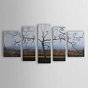 dipinto a mano olio pittura di paesaggio con struttura allungata - Set di 5