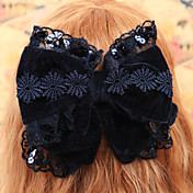 Handmade Black Lace Flower Velvet Bow Gothic Lolita Headpiece