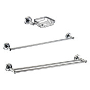 Chrome Finish Bathroom Accessory Sets (Include Robe Hooks,2 Towel Bars - Brass)
