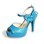 Similicuir talon aiguille sandales avec bowknot Bureau / Fête / Soirée Chaussures Avec bowknot (plus de couleurs)