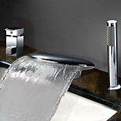Duas alças generalizada Cachoeira torneira da banheira contemporânea Chrome terminar com Chuveiro