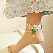 Handmade trèfle blanc Lace Country Lolita cheville