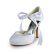 Satin Stiletto Heel Pumps With Lace Wedding Shoes (More Colors)