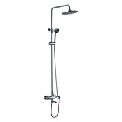 Zeitgenössische Centerset Chrome Finish Dusche Wasserhahn mit Handbrause Duschkopf +