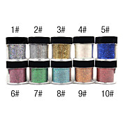 1PCS Colorful funkelten Powder Nail Dekoration (Farbe sortiert)