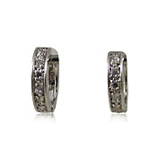 Lovely Platinum Plated Cubic Zirconia Huggie oorbellen
