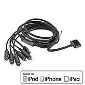 CAPDASE AV Composite-Kabel Unterstützung 480P für Apple iPhone & iPod & iPad Series (MFi Certificate)