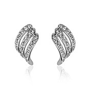 Unique irrégulière alliage Stud Boucle d'oreille Cristal