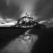 Printed Art Landscape St Michel Reflection by Moises Levy