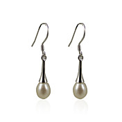 Schönes 925 Sterling Silver Pearl Drop Earrings