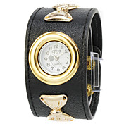 Fashion PU Round Glass Quartz Damenuhr Mehr Farben