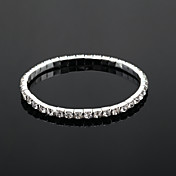 Shining Ladies' Rhinestone Wedding Tennis In Silver Alloy