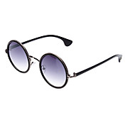 Unisex grigio sfumato Lens Black Frame Occhiali da sole rotondi