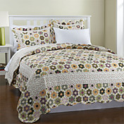 3PCS Gnade Floral Cotton Königin Quilt Set
