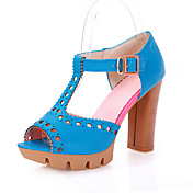 Chic Leatherette Chunky Heel Peep Toe With Buckle Party / Evening Shoes (More Colors)