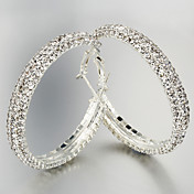 Sjarmerende Alloy med Shining Crystal Runde Hoop øredobber (Lengde * Bredde 50 * 50 mm)