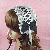 Handmade Black Cotton White 34cm Maid Cosplay Lolita Headband