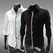 Männer Thin Causal Kontrast Farbe Langarm-Shirt