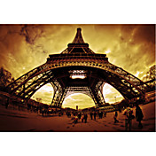 Printed Art Landscape Eiffel Apocalypse Color by Sebastien Lory