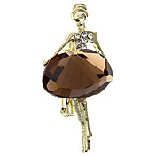 Zircon Ballet Chica Modelo Studded Broche de la aleación