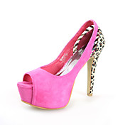 Chic Suede Stiletto Heel Peep Toe With Animal Print Party / Evening Shoes (More Colors)