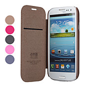 Estilo elegante PU de protección estuche de cuero con soporte y ranura de la tarjeta para Samsung I9300 Galaxy S3