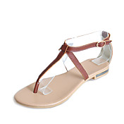 Fabulous cuero sandalias de tacón bajo con hebilla de zapatos de fiesta / noche (más colores)
