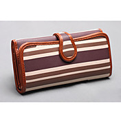 Women's Contrast Color Stripes Long Wallet