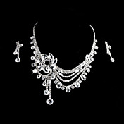 Liga com strass Set Jóias Wedding nupcial incluindo colar e brincos