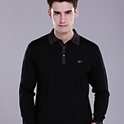 Camicia Uomo Colore Collare solido matura a manica lunga T-shirt