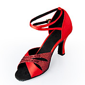 Customized Women's Satin Upper Latin / Ballroom Dance Shoes