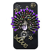 bronzo pavone Caso duro del modello "amore" zircone per il iphone 4/4s