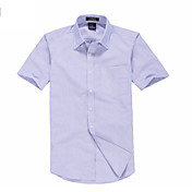Menn Purple Sjekk Short Sleeve Cotton Shirt